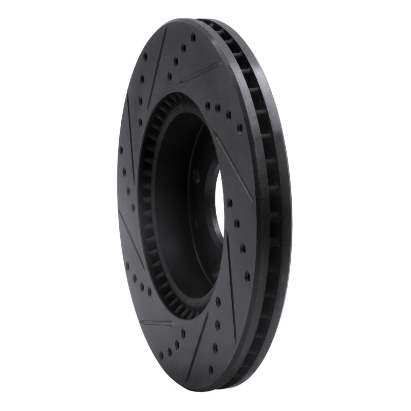 Hyundai Sonata Brake Rotor (1) - Front Right - R1 Concepts - Drilled & Slotted - Black - `02-`06